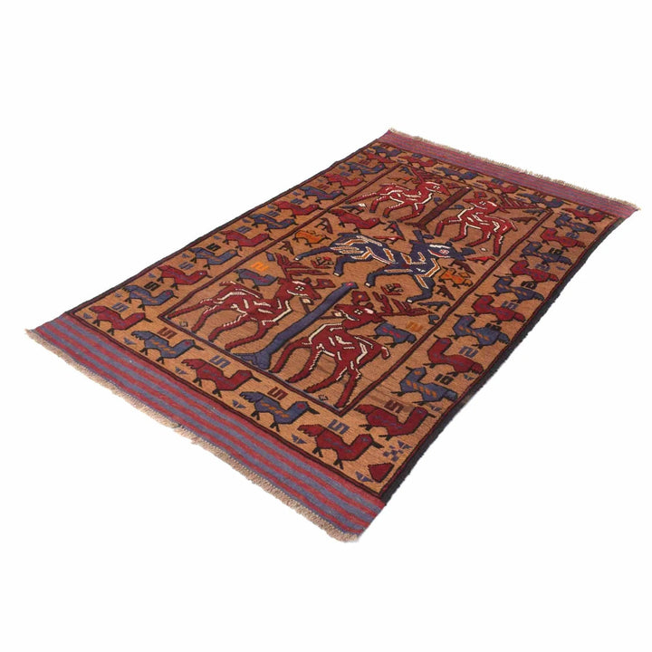 Afghan Barjasta Rug 4' 1" x 6' 4" Hand-Knotted | No. AL42035