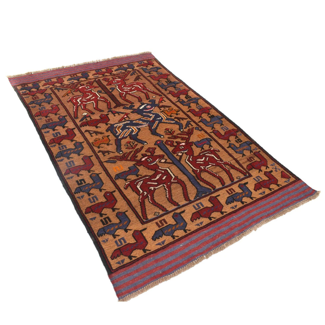 Afghan Barjasta Rug 4' 1" x 6' 4" Hand-Knotted | No. AL42035