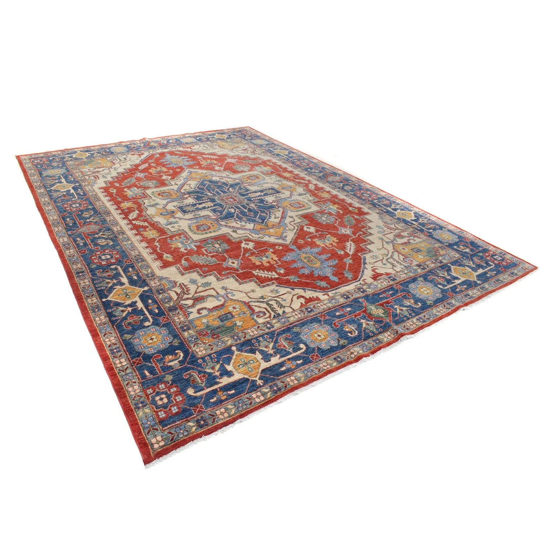 Afghan Serapi Rug 8' 9" x 12' 0" Hand-Knotted | No. AL42039