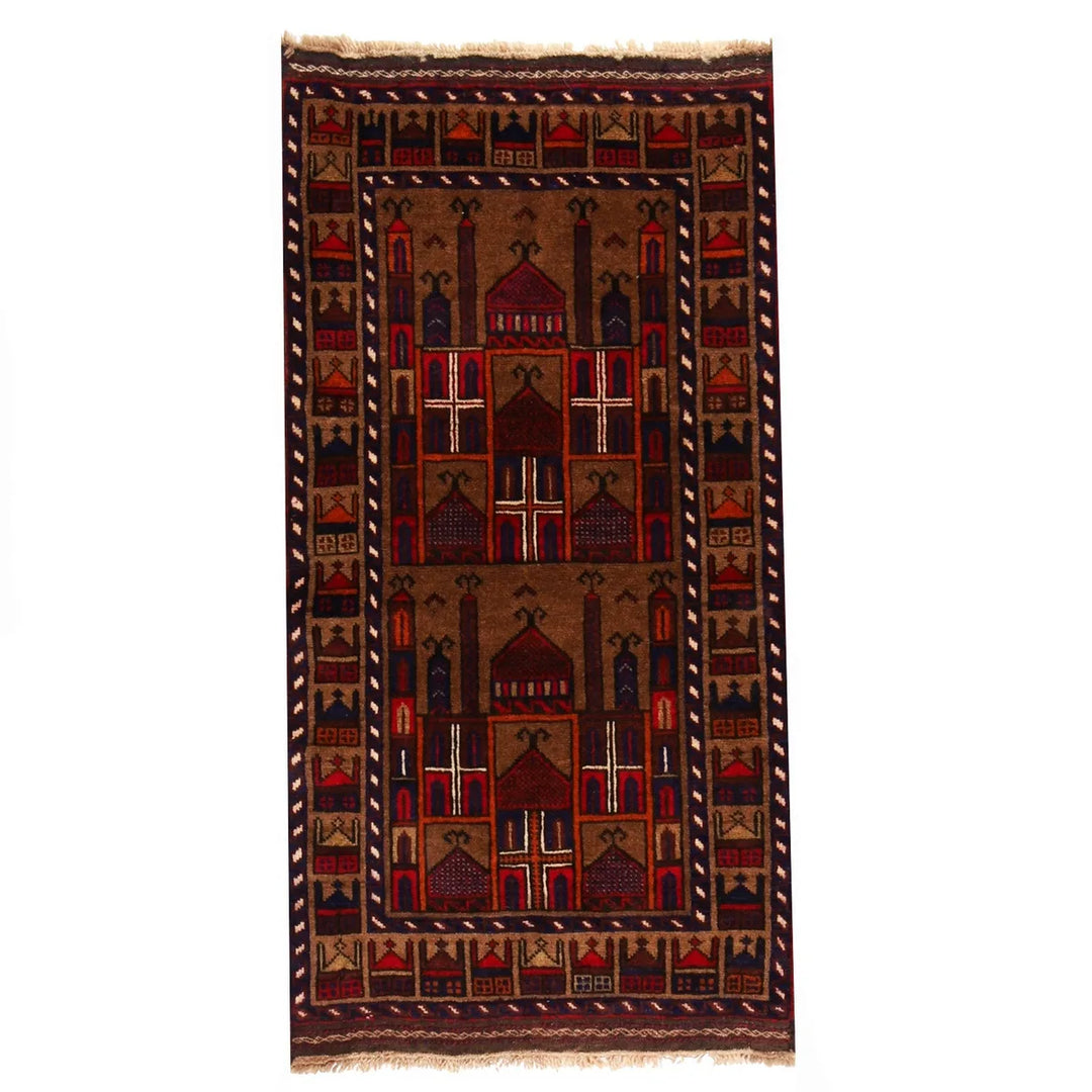 Afghan Prayer Rug 2' 4" x 4' 5" Hand-Knotted | No. AL42134