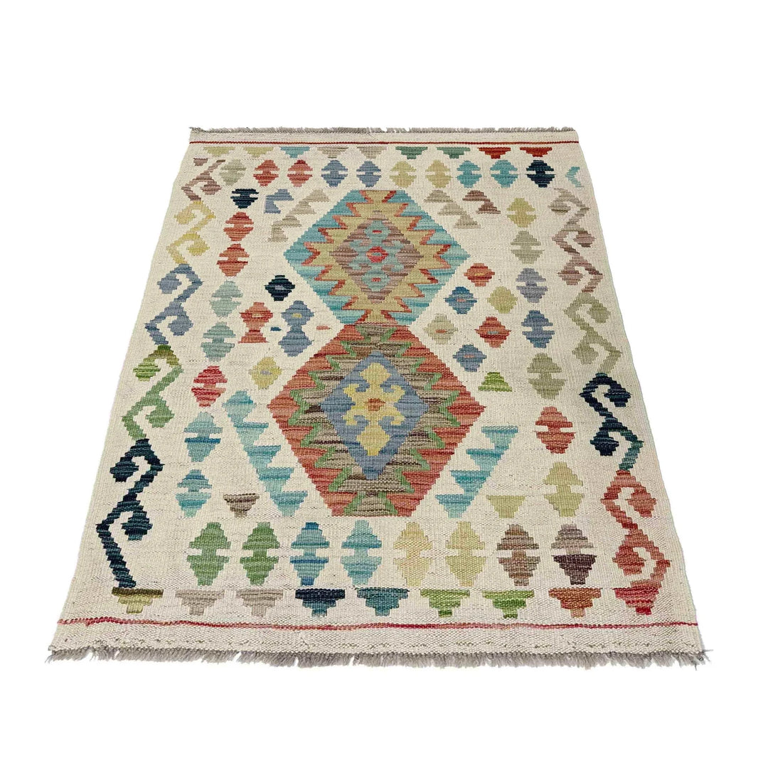 Afghan Vegetable Kilim Rug 2' 8" x 4' 1" Flat-Weave | No. AL422630