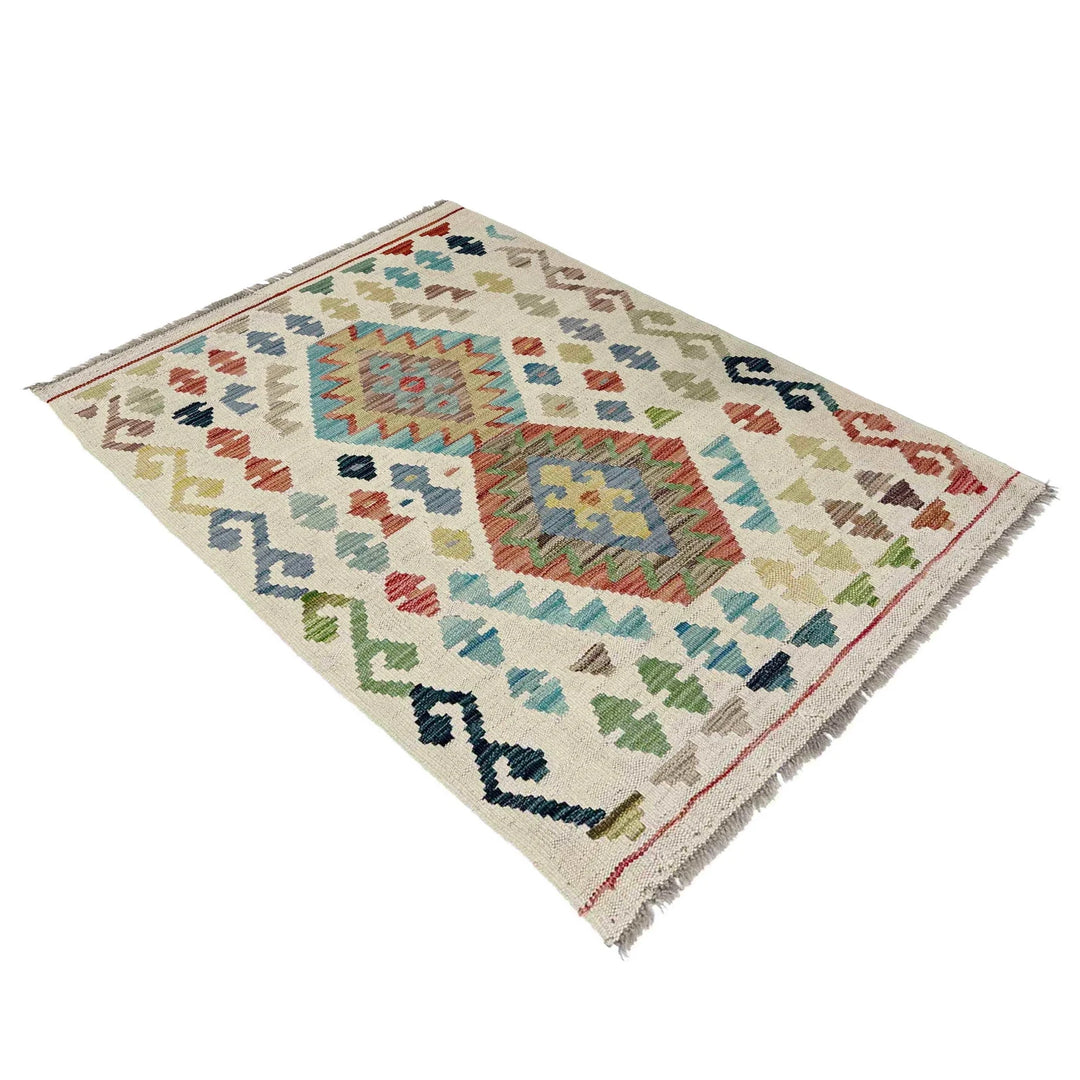 Afghan Vegetable Kilim Rug 2' 8" x 4' 1" Flat-Weave | No. AL422630