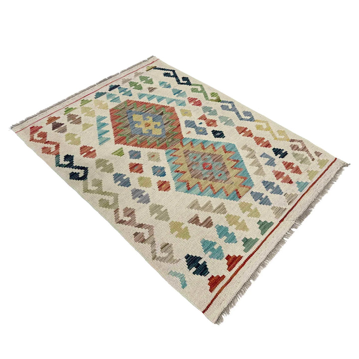 Afghan Vegetable Kilim Rug 2' 8" x 4' 1" Flat-Weave | No. AL422630