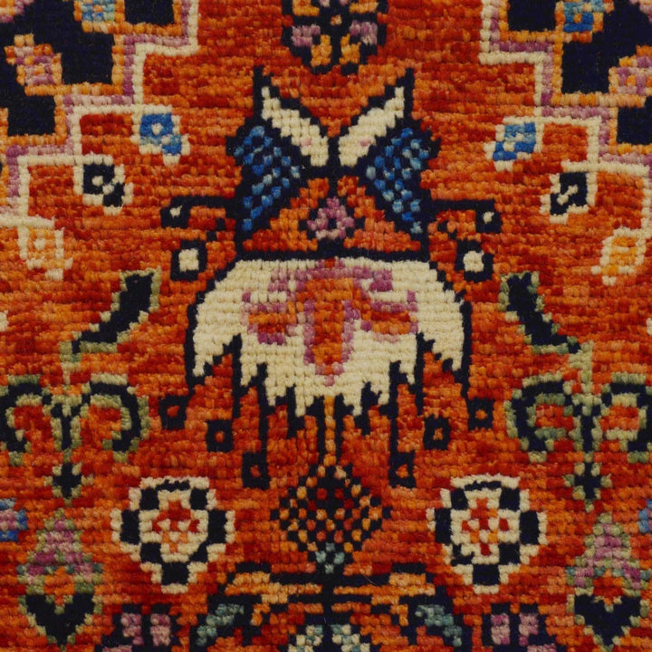 Red Afghan Shiraz Rug 4' 1" x 6' 0" Hand-Knotted | No. AL42311