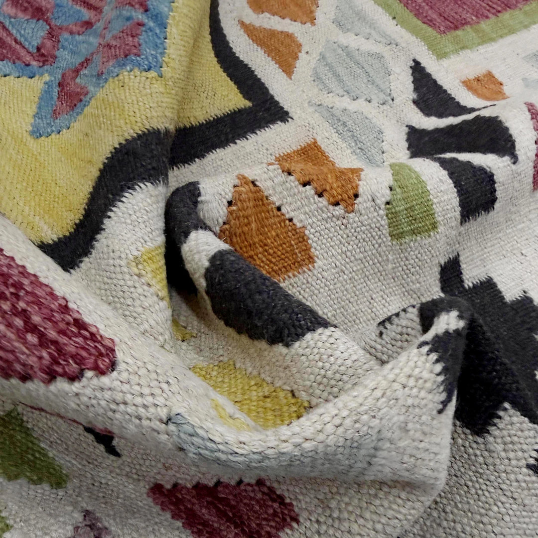 Afghan Vegetable Kilim Rug 5' 7" x 7' 9" Flat-Weave | No. AL423200