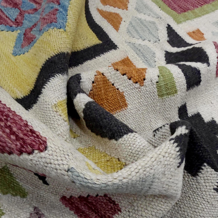 Afghan Vegetable Kilim Rug 5' 7" x 7' 9" Flat-Weave | No. AL423200