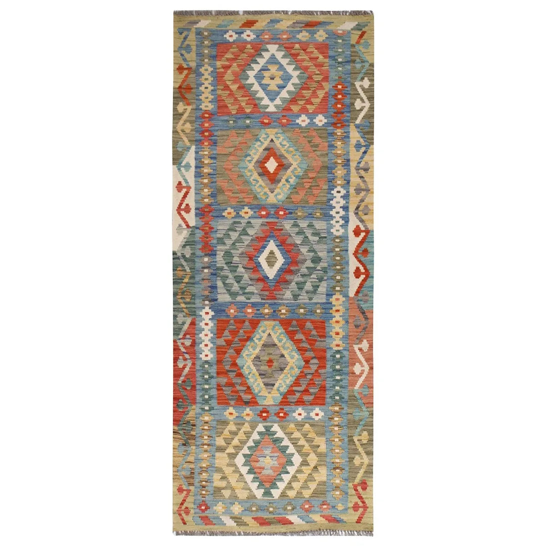 Afghan Kilim Rug 2'8" x 7'4" Flat-Weave | No. AL42326