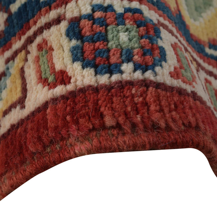 Red Afghan Heriz Rug 6' 8" x 9' 7" Hand-Knotted | No. AL42346