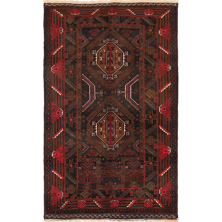 Afghan Prayer Rug 2' 9" x 4' 8" Hand-Knotted | No. AL42382