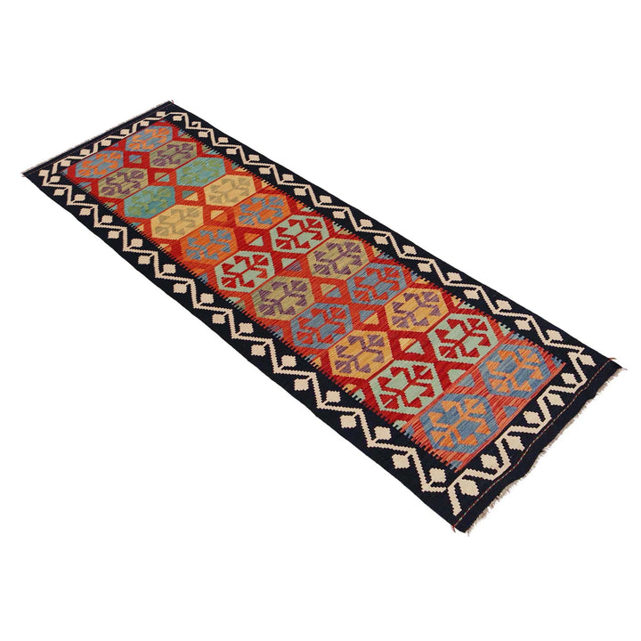 Afghan Vegetable Kilim Rug 2' 8" x 9' 11" Flat-Weave | No. AL42409