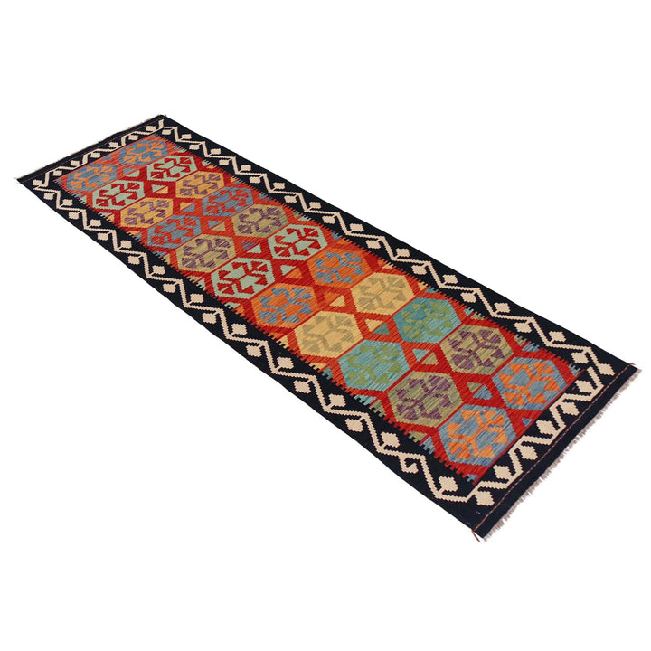 Afghan Vegetable Kilim Rug 2' 8" x 9' 11" Flat-Weave | No. AL42409