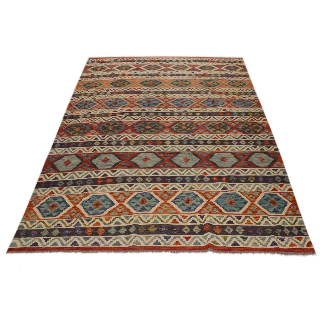 Afghan Kilim Rug 8' 2" x 11' 7" Flat-Weave | No. AL42468