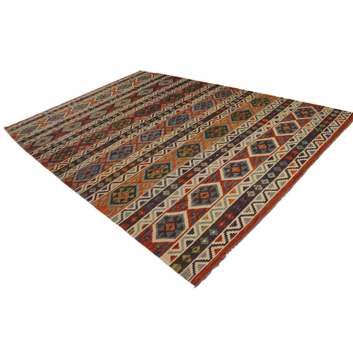 Afghan Kilim Rug 8' 2" x 11' 7" Flat-Weave | No. AL42468