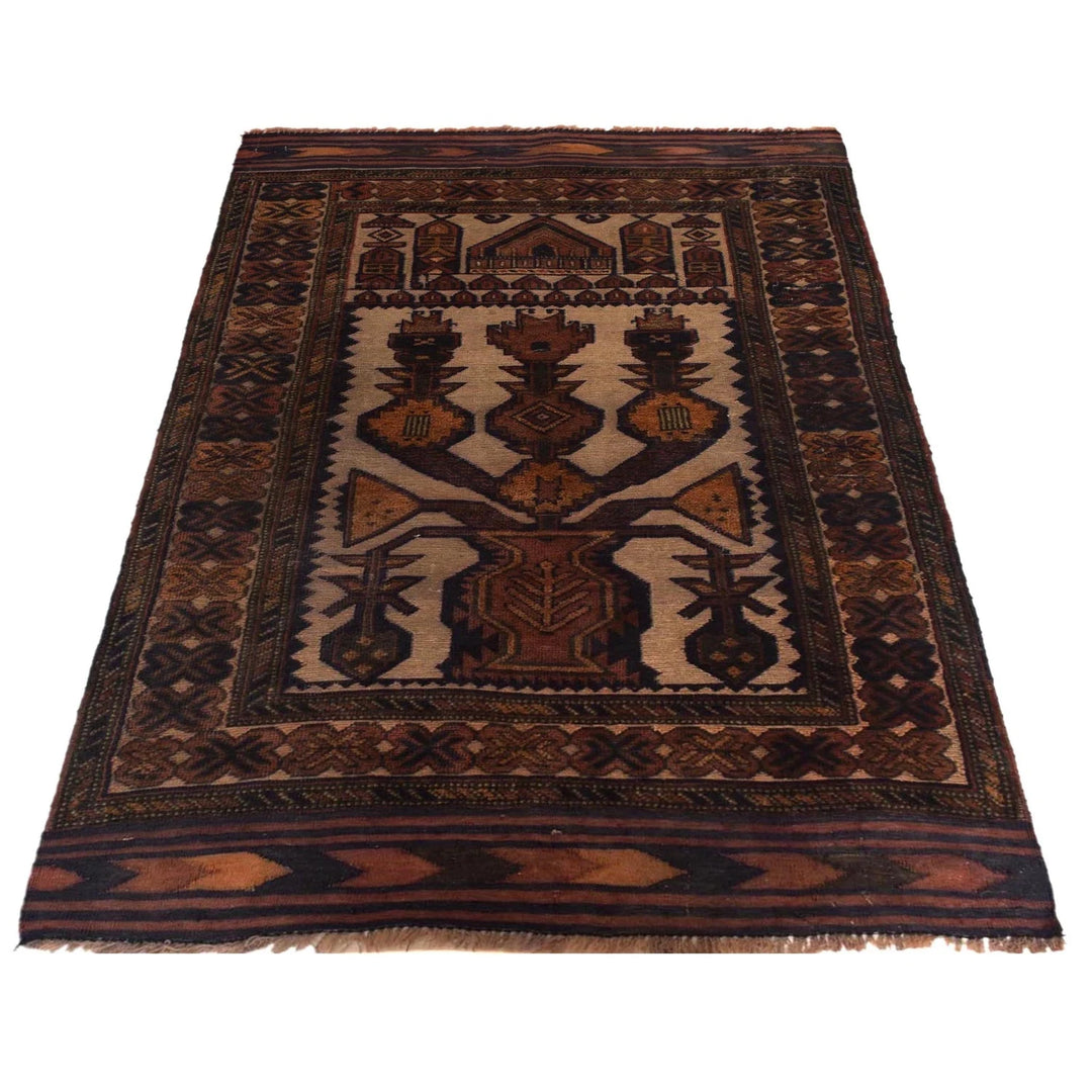 Afghan Prayer Rug 2' 7" x 4' 4" Hand-Knotted | No. AL42507