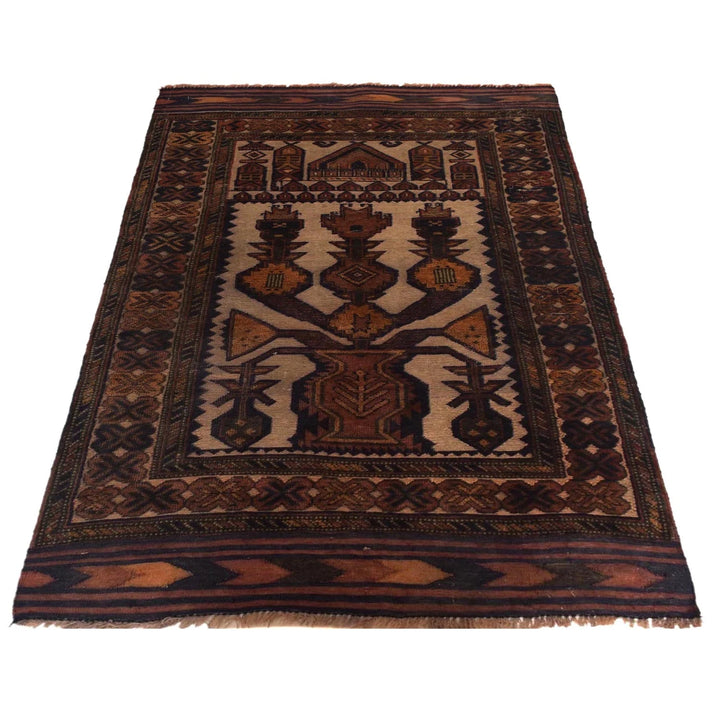 Afghan Prayer Rug 2' 7" x 4' 4" Hand-Knotted | No. AL42507
