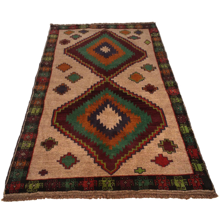 Afghan Baluchi Rug 4' 0" x 6' 8" Hand-Knotted | No. AL42573