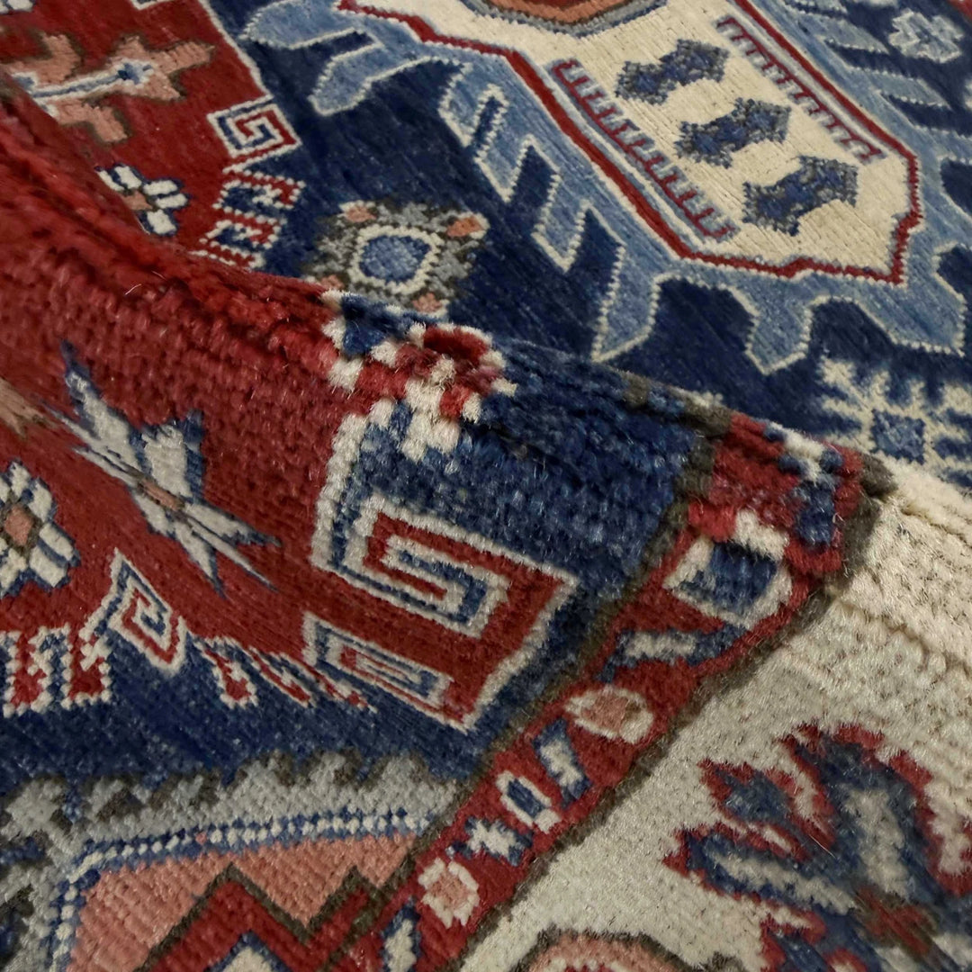 Afghan Kazak Rug 3' 11" x 6' 6" Hand-Knotted | No. AL42600