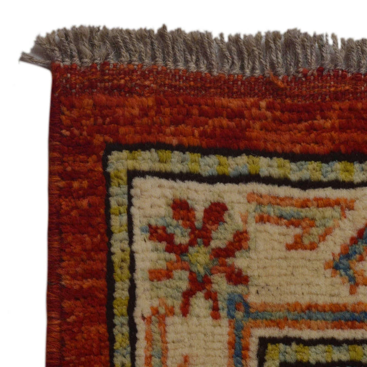 Red Afghan Oushak Rug 6' 9" x 9' 6" Hand-Knotted | No. AL42815