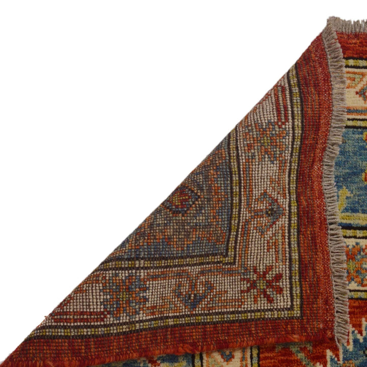 Red Afghan Oushak Rug 6' 9" x 9' 6" Hand-Knotted | No. AL42815