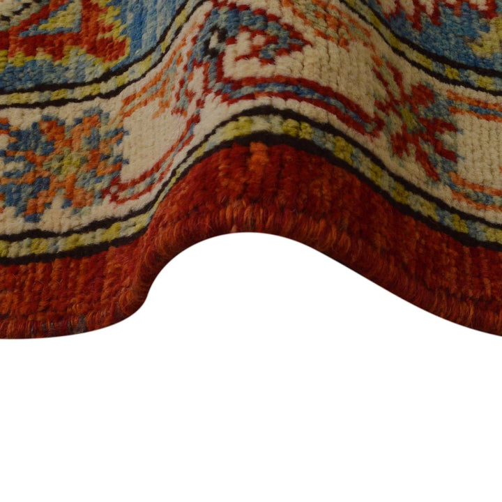 Red Afghan Oushak Rug 6' 9" x 9' 6" Hand-Knotted | No. AL42815