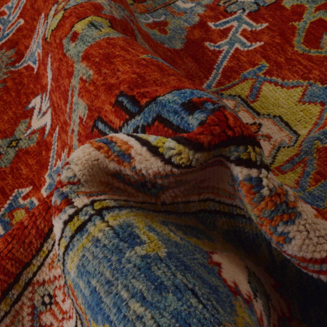 Red Afghan Oushak Rug 6' 9" x 9' 6" Hand-Knotted | No. AL42815