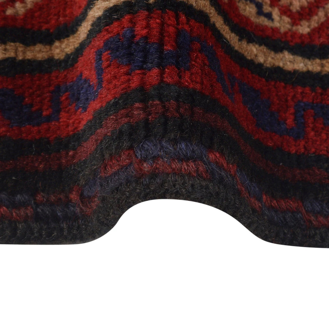 Red Afghan Baluchi Rug 5' 3" x 7' 5" Hand-Knotted | No. AL42829