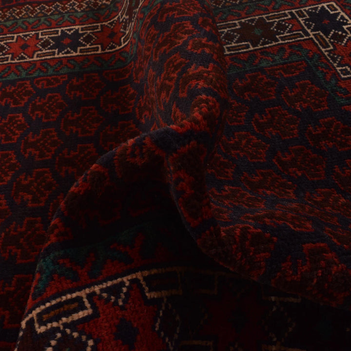 Red Afghan Prayer Rug 3' 0" x 5' 5" Hand-Knotted | No. AL42895