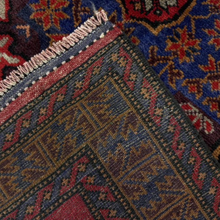 Red Afghan Baluchi Rug 3' 0" x 4' 4" Hand-Knotted | No. AL42996