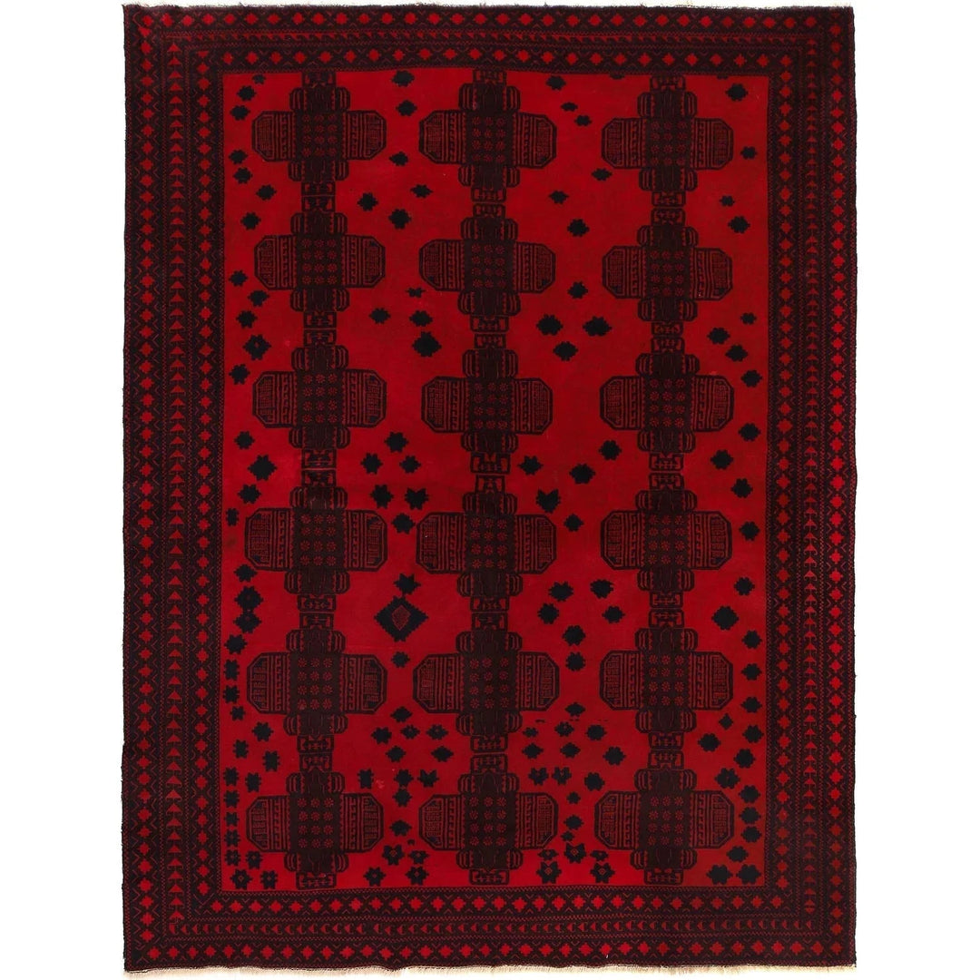 Afghan Baluchi Rug 7' 1" x 9' 0" Hand-Knotted | No. AL42997