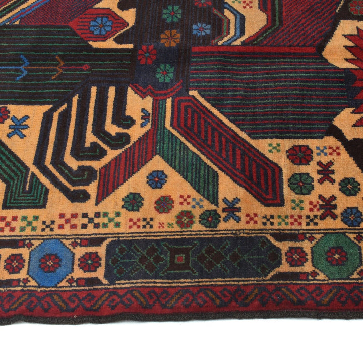Orange Afghan Baluchi Rug 2' 7" x 4' 4" Hand-Knotted | No. AL43056