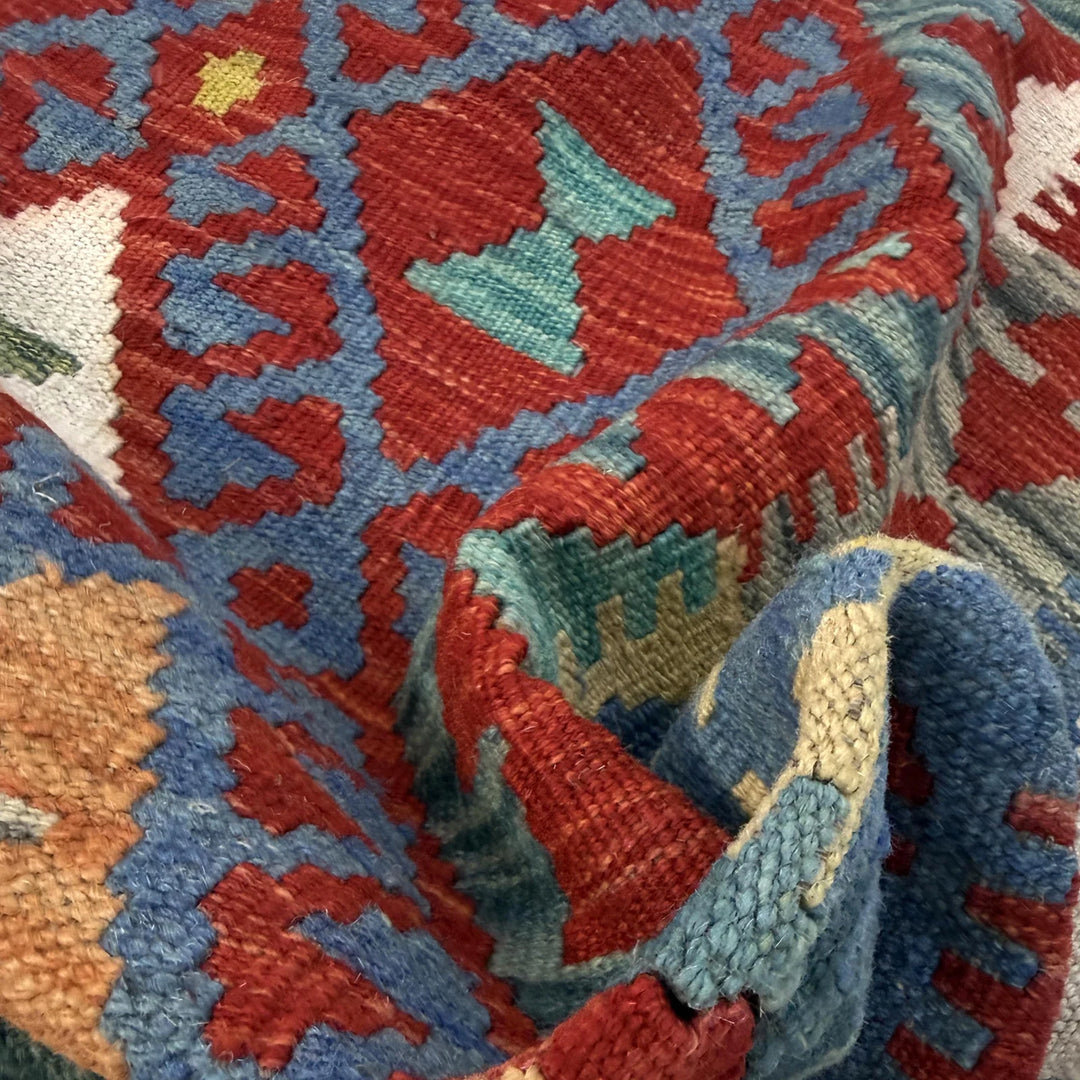 Afghan Vegetable Kilim Rug 3' 1" x 5' 9" Flat-Weave | No. AL430840
