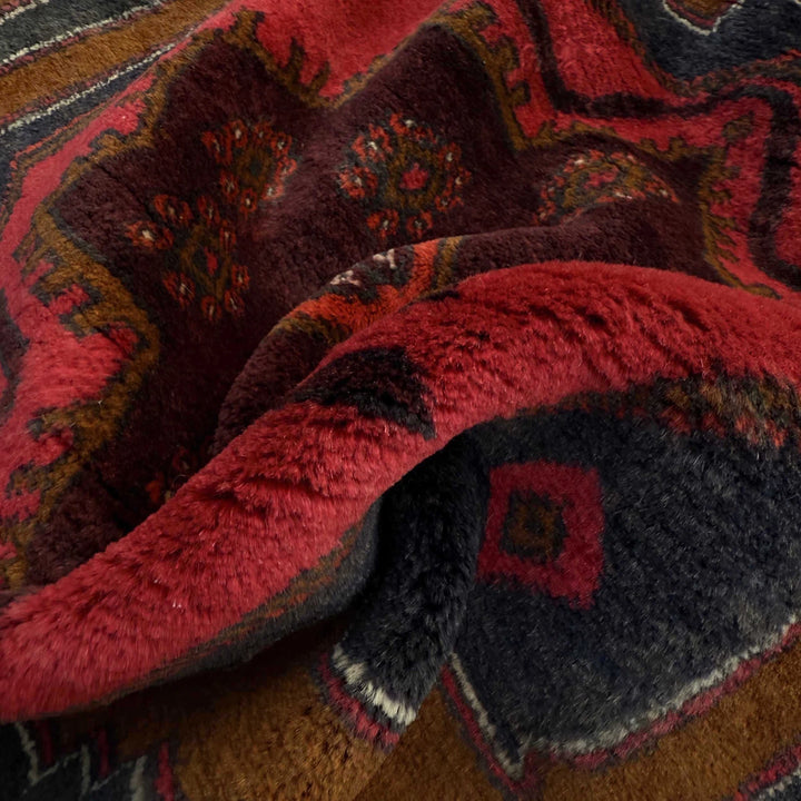 Afghan Baluchi Rug 4' 8" x 8' 7" Hand-Knotted | No. AL43118