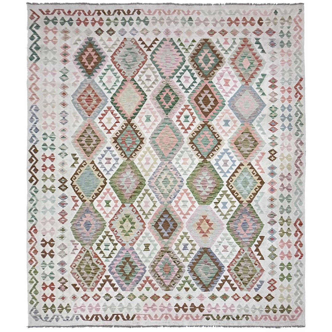 Afghan Kilim Rug 8' 5" x 11' 2" Flat-Weave | No. AL43194