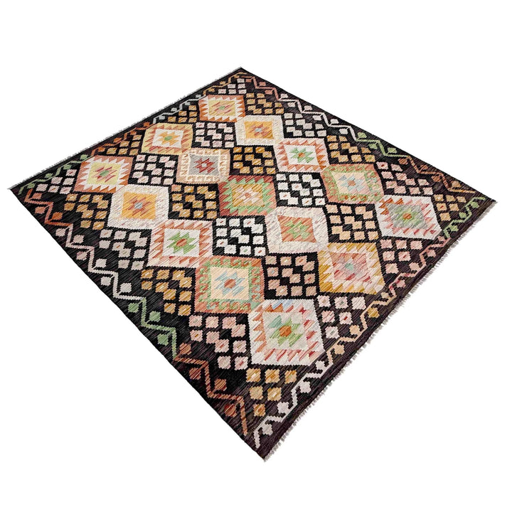 Afghan Kilim Rug 4' 9" x 6' 0" Flat-Weave | No. AL43252