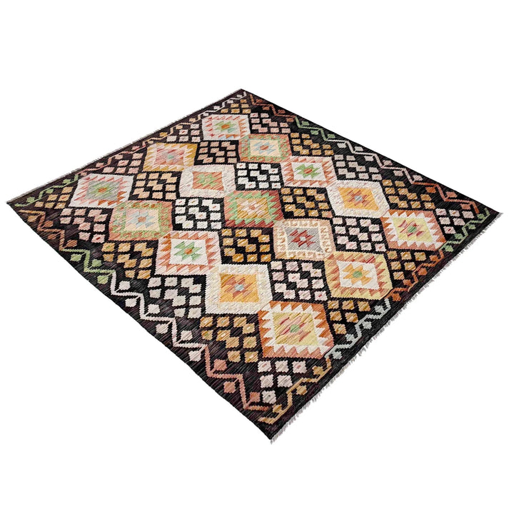 Afghan Kilim Rug 4' 9" x 6' 0" Flat-Weave | No. AL43252