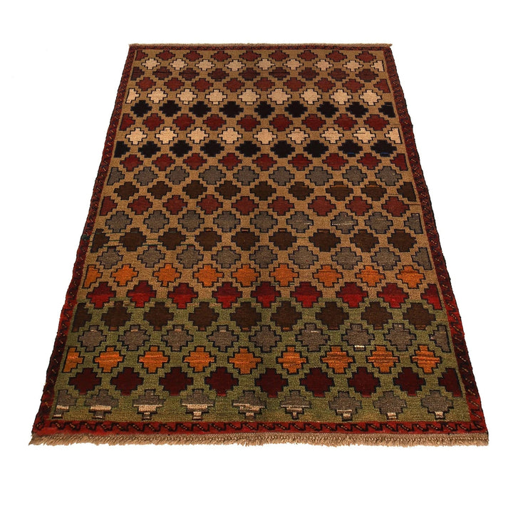 Afghan Baluchi Rug 3' 10" x 5' 12" Hand-Knotted | No. AL43283