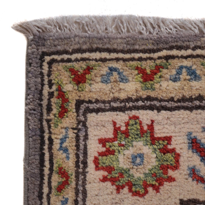 Gray Afghan Kazak Rug 2' 6" x 6' 7" Hand-Knotted | No. AL43299