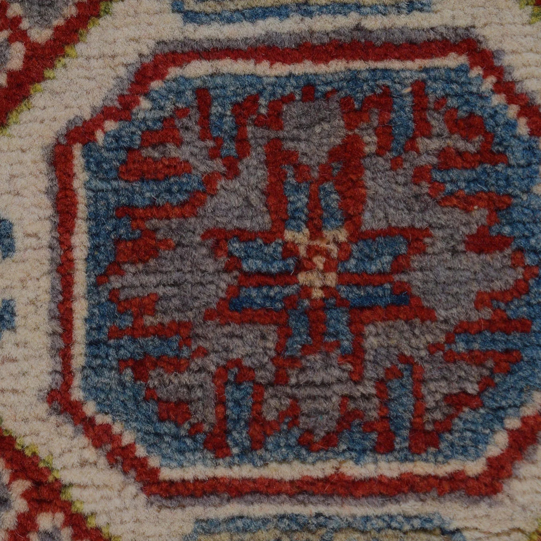 Gray Afghan Kazak Rug 2' 6" x 6' 7" Hand-Knotted | No. AL43299
