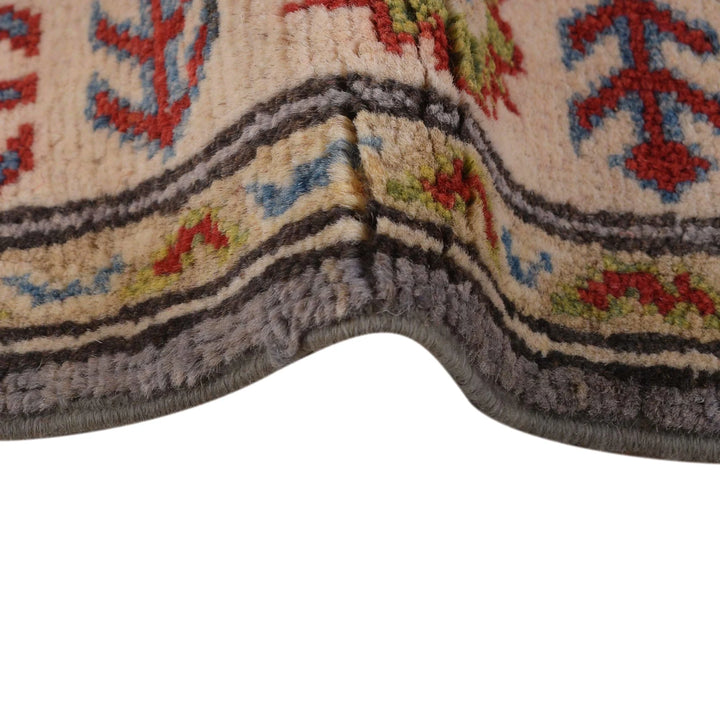 Gray Afghan Kazak Rug 2' 6" x 6' 7" Hand-Knotted | No. AL43299