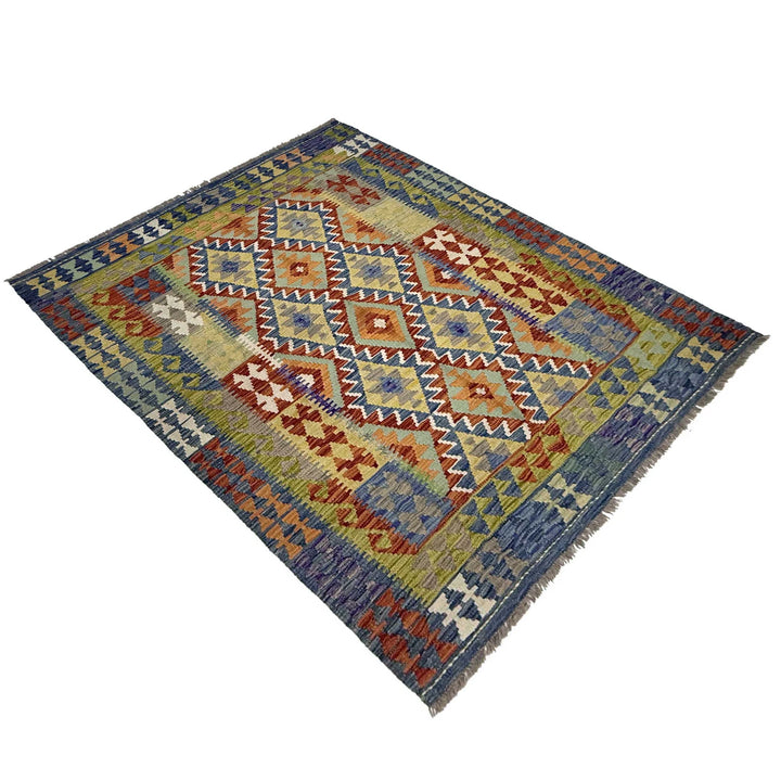Afghan Kilim Rug 5' 0" x 6' 5" Flat-Weave | No. AL43328
