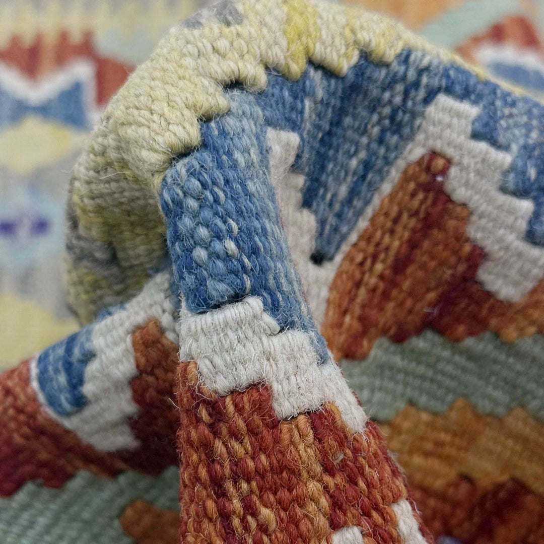 Afghan Kilim Rug 5' 0" x 6' 5" Flat-Weave | No. AL43328