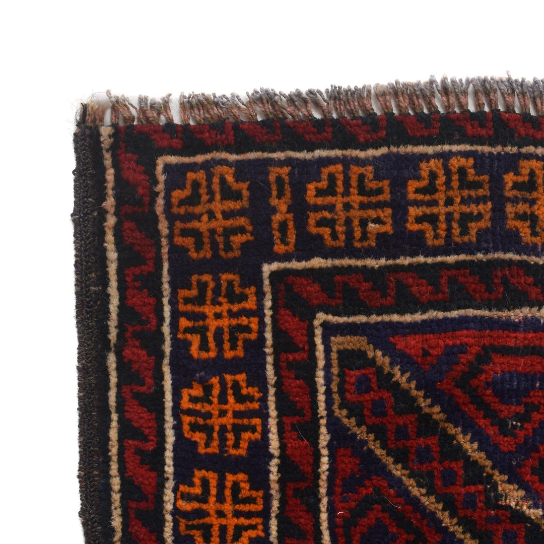 Afghan Baluchi Rug 2' 11" x 4' 2" Hand-Knotted | No. AL43377