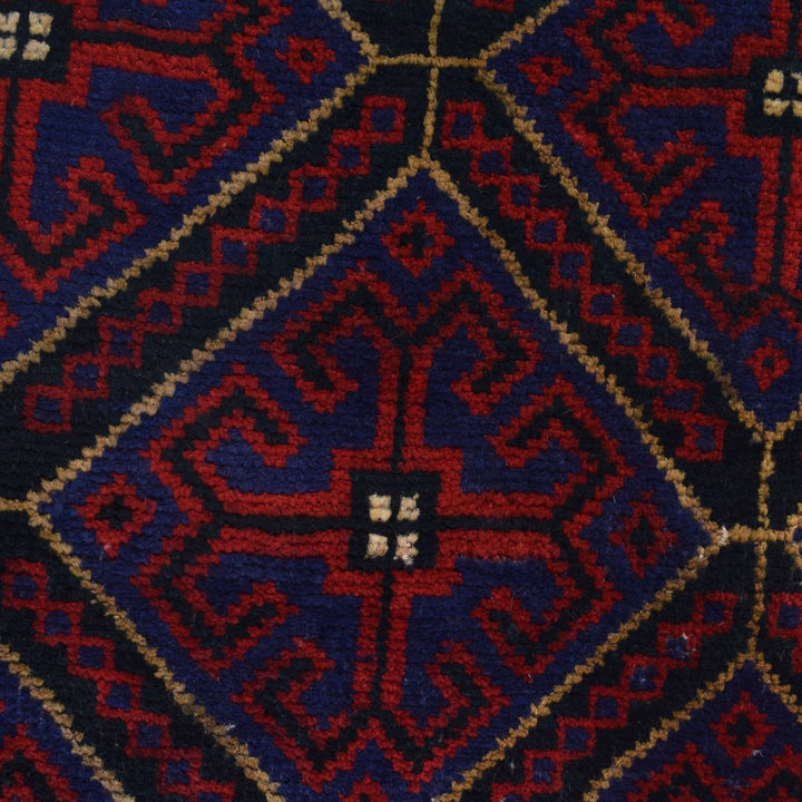 Afghan Baluchi Rug 2' 11" x 4' 2" Hand-Knotted | No. AL43377