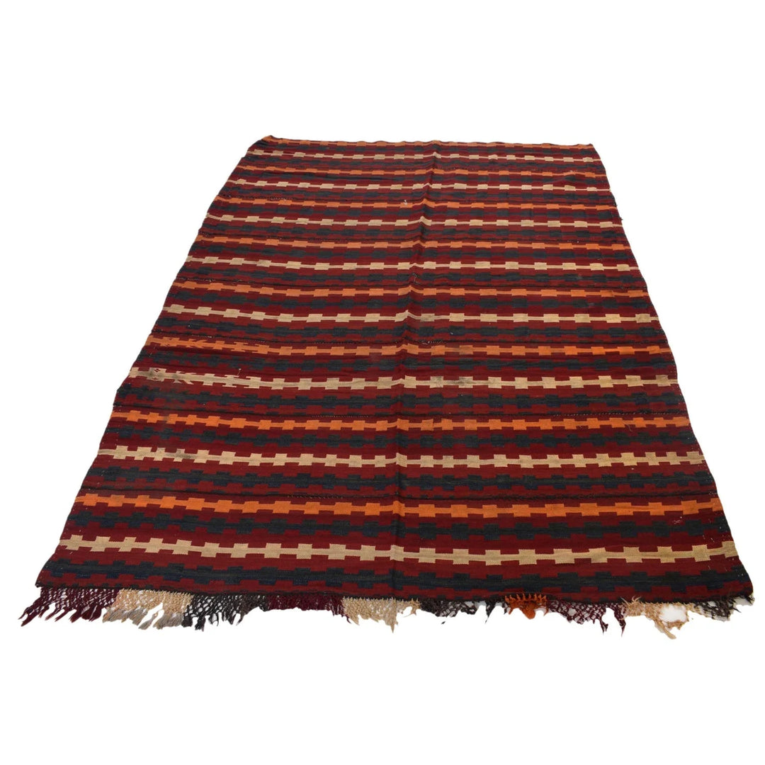 Afghan Kilim Rug 5' 1" x 7' 6" Flat-Weave | No. AL43505