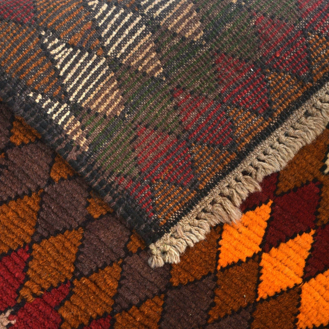 Afghan Baluchi Rug 3' 8" x 6' 1" Hand-Knotted | No. AL43550