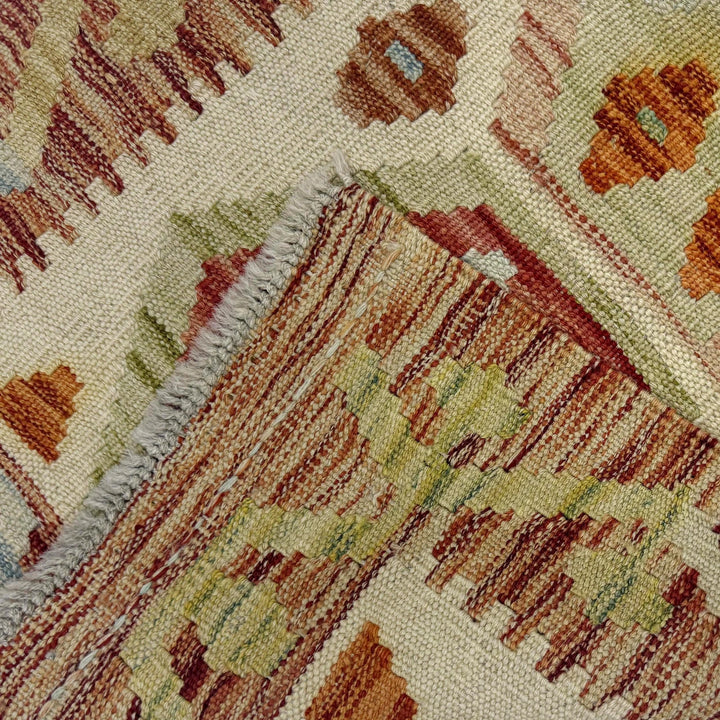 Afghan Vegetable Kilim Rug 1' 11" x 5' 8" Flat-Weave | No. AL435658