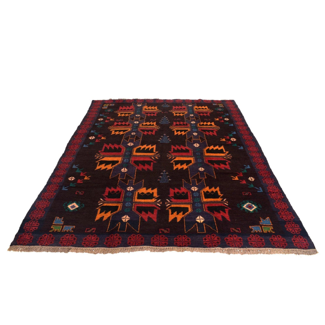 Tan Afghan Kohistani Rug 5' 12" x 7' 9" Hand-Knotted | No. AL43574