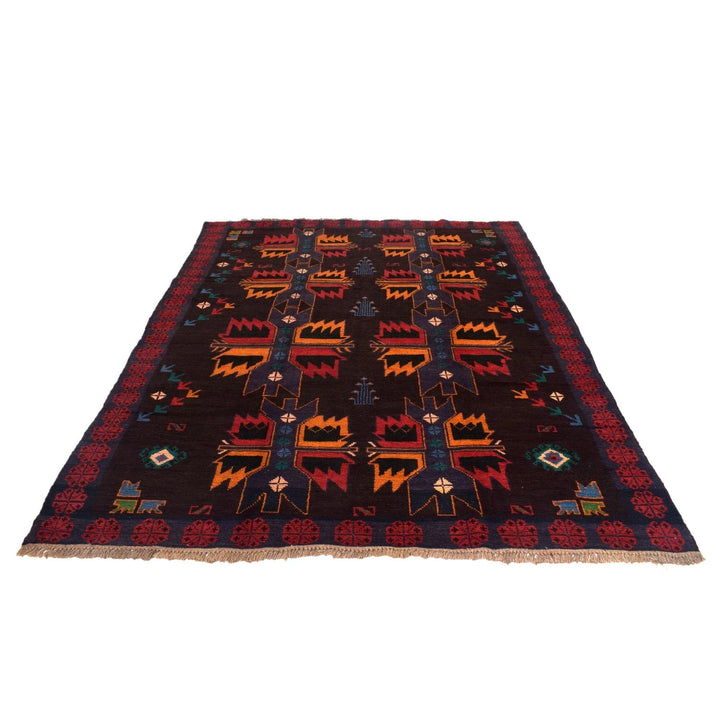 Tan Afghan Kohistani Rug 5' 12" x 7' 9" Hand-Knotted | No. AL43574