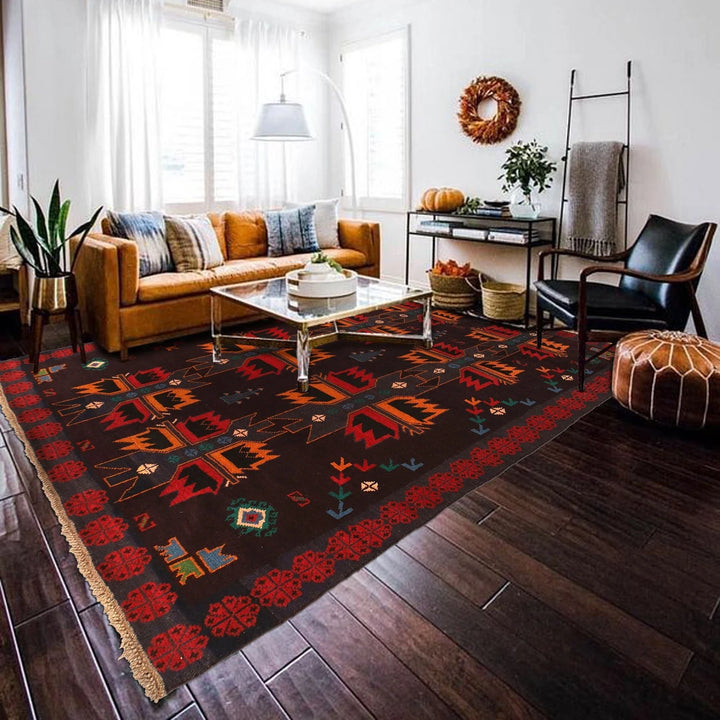 Tan Afghan Kohistani Rug 5' 12" x 7' 9" Hand-Knotted | No. AL43574