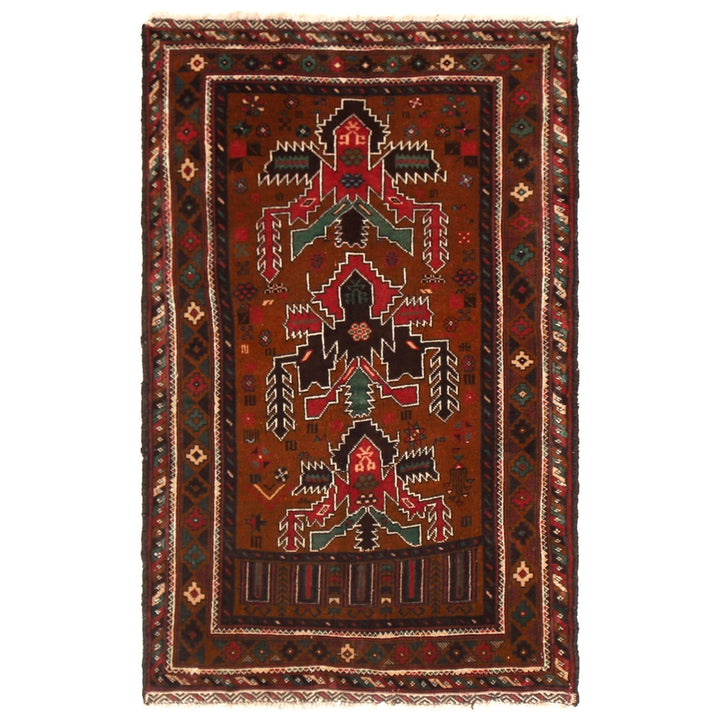Afghan Baluchi Rug 2' 9" x 4' 7" Hand-Knotted | No. AL43624